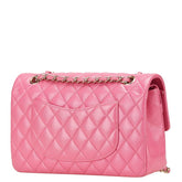 シャネル ココマーク マトラッセ25 ダブルフラップ チェーン ショルダーバッグ ピンク ゴールド金具 キャビアスキン レディース CHANEL 【中古】